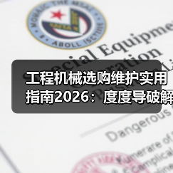 工程机械选购维护实用指南2026:度度导破解常见问题(图1) 工程机械选购维护实用指南2026:度度导破解常见问题(图1)