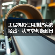 工程机械使用维护实战经验:从需求判断到日常保养 工程机械使用维护实战经验:从需求判断到日常保养